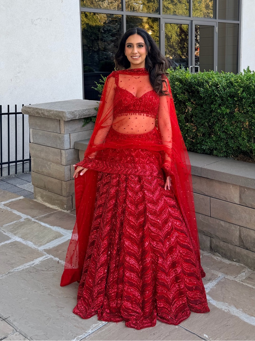 Red Seema Gujral Lehenga
